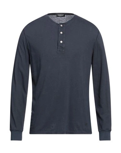 Shop Dondup Man T-shirt Midnight Blue Size Xl Cotton, Hemp