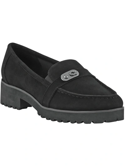 Shop Easy Spirit Wendy Womens Suede Slip-on Loafers In Black
