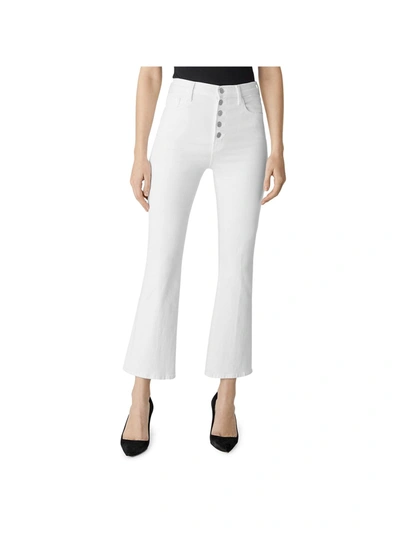 Shop J Brand Lillie Womens Denim Color Wash Straight Crop Jeans In White