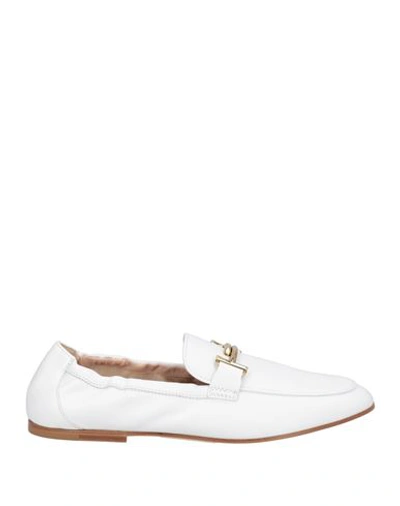 Shop Tod's Woman Loafers White Size 10 Soft Leather