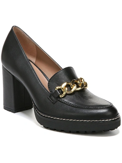 Shop Naturalizer Callie Womens Leather Slip On Loafer Heels In Black