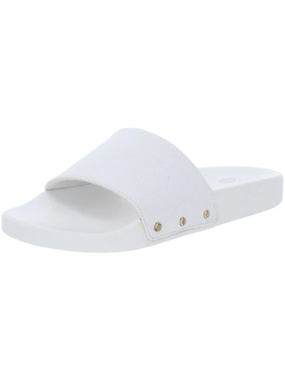 Shop Dr. Scholl's Pisces Womens Leather Slip On Slide Sandals In White