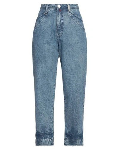 Shop High Woman Jeans Blue Size 12 Cotton
