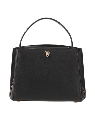 Shop Valextra Woman Handbag Black Size - Calfskin