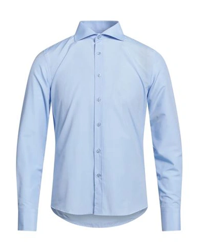 Shop Egon Von Furstenberg Man Shirt Light Blue Size 16 Cotton
