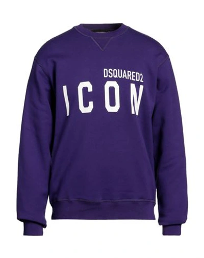 Shop Dsquared2 Man Sweatshirt Purple Size M Cotton