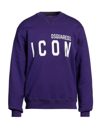 Dsquared2 Man Sweatshirt Purple Size L Cotton In Purple