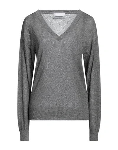 Brand Unique Woman Sweater Charcoal Size 3 Viscose, Polyamide, Polyester In Grey