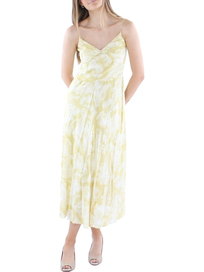 Shop Vince Womens Floral Print Long Maxi Dress In Multi
