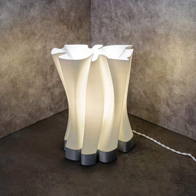Jonathan Y Flame 13.5" Modern Bohemian Plant-based Pla 3d Printed Dimmable Led Table Lamp, White/black