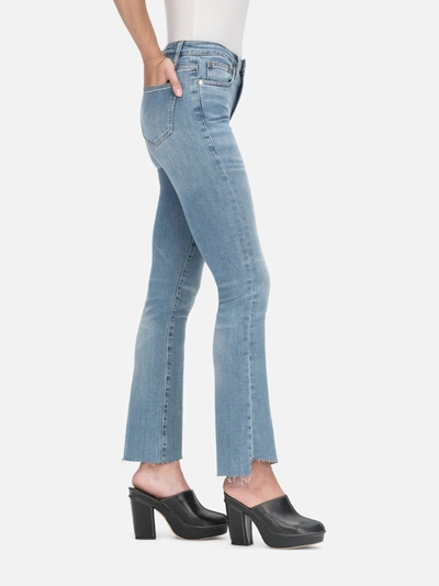 Shop Frame Le Crop Mini Boot Cascade Bootcut Jeans Wavey Denim In Blue