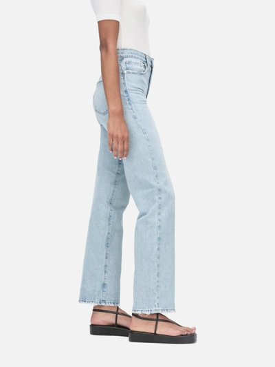 Shop Frame Le Jane Ankle Grind Hem High Rise Jeans In Blue
