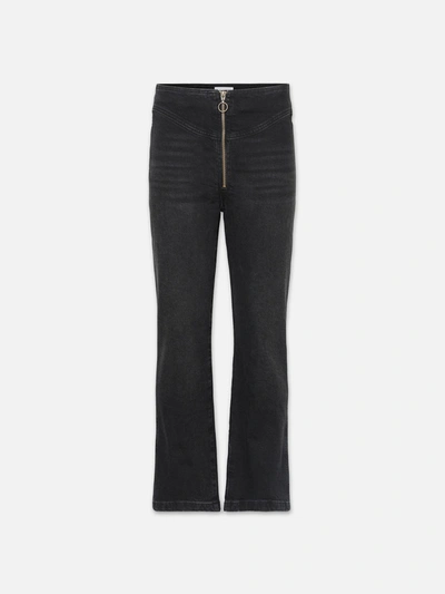 Shop Frame The Zip Up Jeans Lunar Denim In Black