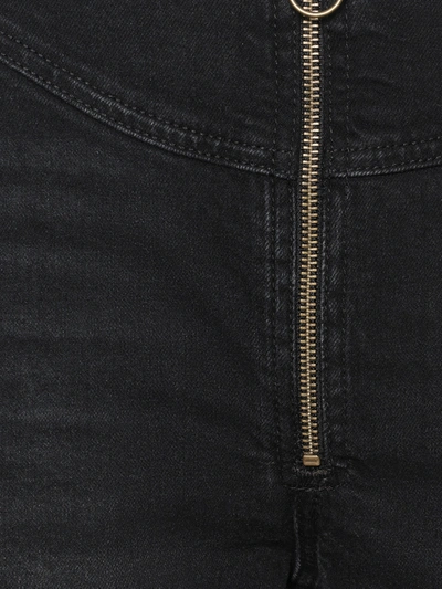 Shop Frame The Zip Up Jeans Lunar Denim In Black