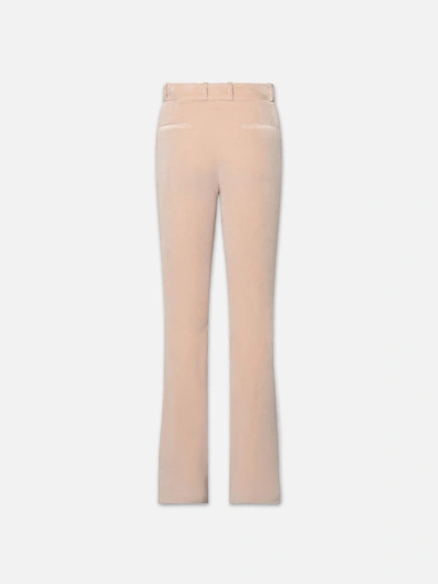 Shop Frame The Slim Stacked Velvet Trouser Pants Blush Cotton In Pink