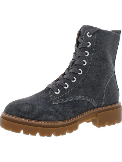 Shop Sun + Stone Tiiaa Womens Canvas Ankle Combat & Lace-up Boots In Black