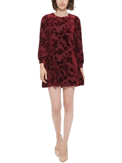 Shop Calvin Klein Womens Burnout Mini Mini Dress In Red