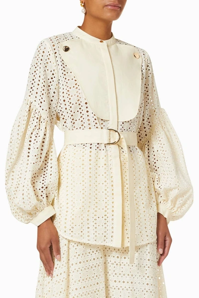 Shop Acler Moore Top In Cream In Yellow