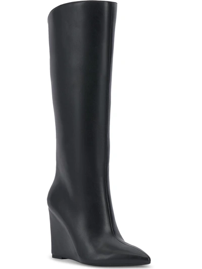 Shop Inc Appile Womens Faux Leather Pointed Toe Knee-high Boots In Multi