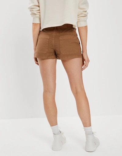 Shop American Eagle Outfitters Ae Snappy Stretch Low-rise Short Short In Brown