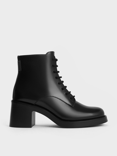 Shop Charles & Keith - Hester Block Heel Ankle Boots In Black Box