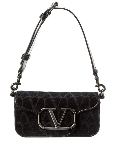 Shop Valentino Vlogo Toile Iconographe Canvas & Leather Shoulder Bag In Black