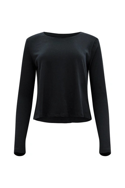 Shop Girlfriend Collective Black Recycled Cotton Long Sleeve Crew
