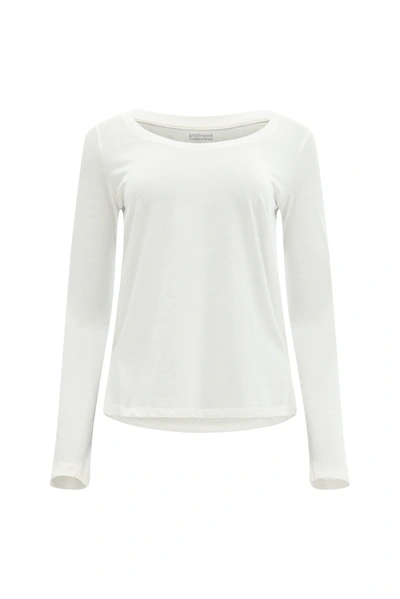 Shop Girlfriend Collective Ivory Recycled Cotton Fitted Long Sleeve