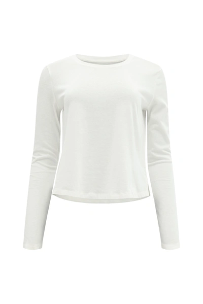 Shop Girlfriend Collective Ivory Recycled Cotton Long Sleeve Crew