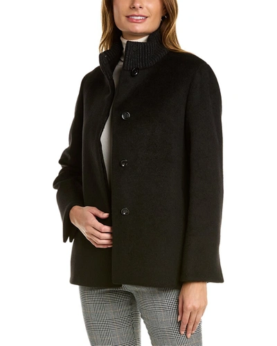Shop Cinzia Rocca Icons Wool-blend Coat In Black