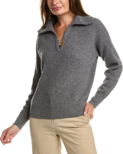 Shop Bruno Magli Johnny Collar Cashmere Sweater In Grey