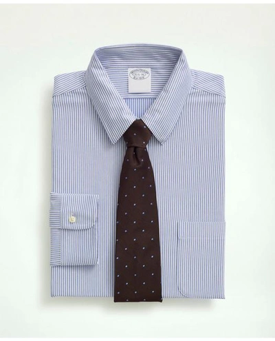 Shop Brooks Brothers Japanese Knit Striped Dress Shirt | Dark Blue | Size 17 35
