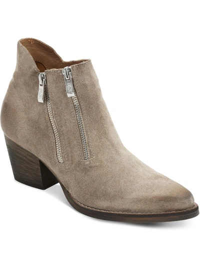 Shop Dkny Kieran Womens Block Heel Pointed Toe Ankle Boots In Grey