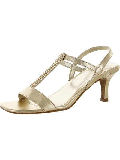 Shop Naturalizer Skylar Womens Leather Ankle Strap Heels In Gold