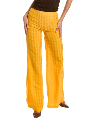 Shop Galvan Vichy Check Piazza Trouser In Yellow