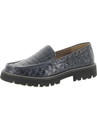 Shop Donald J Pliner Womens Leather Slip On Loafers In Blue