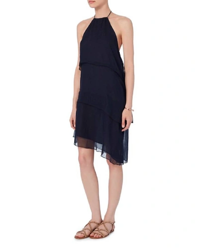 Shop Love Sam Tiered Mini Dress In Navy In Blue