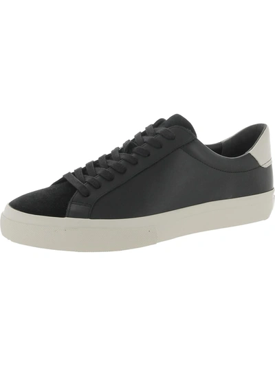 Shop Vince Fulton E Mens Leather Lifestyle Fashion Sneakers In Black