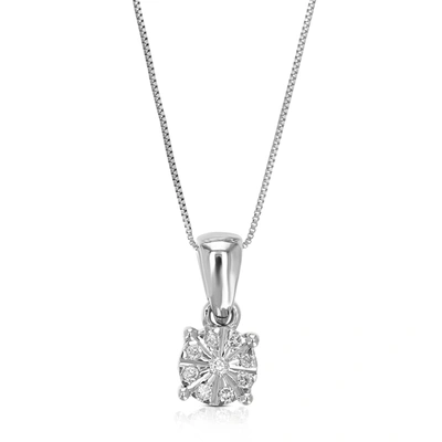 Vir Jewels 1/14 Cttw Lab Grown Diamond Pendant Necklase .925 Sterling Silver 1/2 Inch With 18 Inch Chain, Size In Silver