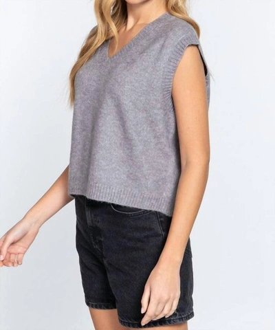 Shop Active Basic V-neck Sweater Vest In Gray In Grey