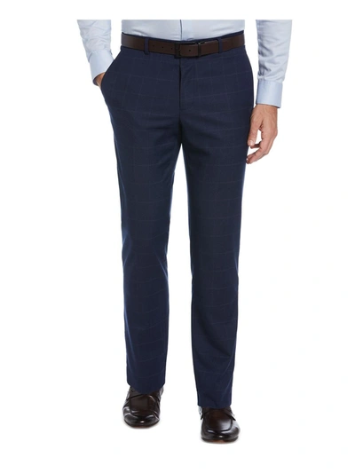 Shop Perry Ellis Mens Slim Fit Stretch Dress Pants In Blue