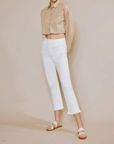 Kancan High Rise Straight Leg Jean In White In White