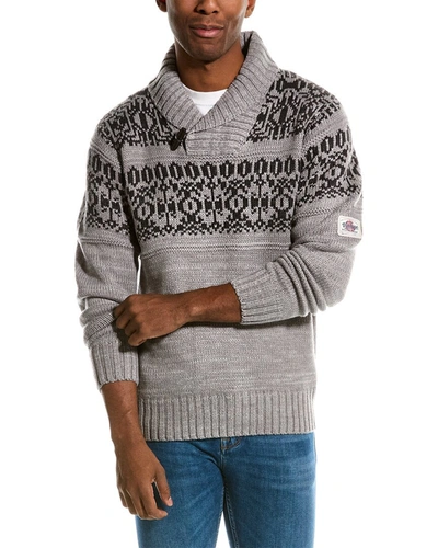Shop Weatherproof Vintage Norwegian Toggle Fisherman Shawl Collar Sweater In Grey