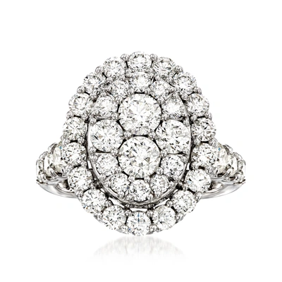 Ross-simons Diamond Cluster Oval Ring In 14kt White Gold In White