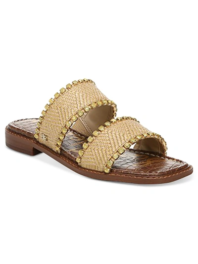 Shop Sam Edelman Hopie Womens Embellished Square Toe Slide Sandals In Multi