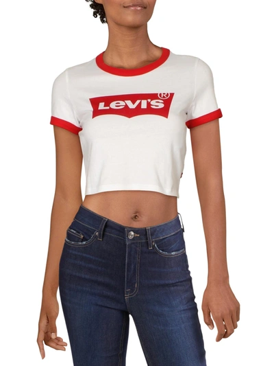 Shop Levi's Juniors Womens Cotton Crop T-shirt In White
