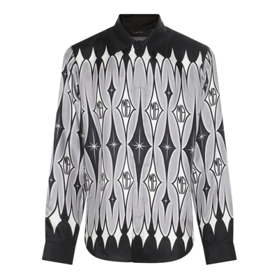 Shop Amiri Graphic Printed Buttoned Shirt In Black