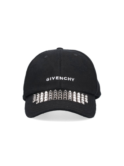 Shop Givenchy Stud Detailed Baseball Cap In Black