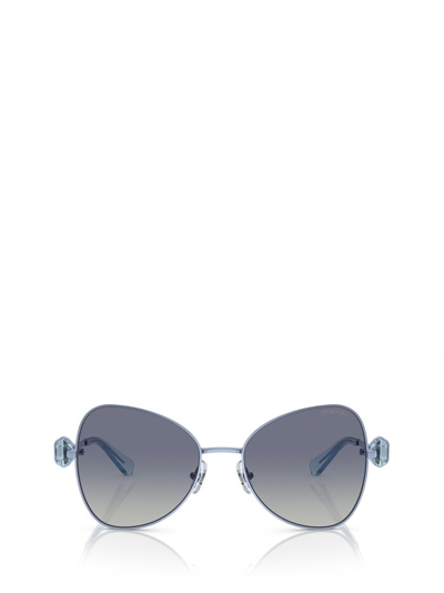 Shop Swarovski Butterfly Frame Sunglasses In Blue