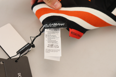 Pre-owned Dolce & Gabbana Pants Black Orange Star Trousers Sport It46 / W32 / S Rrp $900